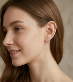 Reffeer Solid 925 Sterling Silver Chain Dangle Earrings Tassel for Women Teen Girls Long Dangle Earrings Minimalist Threader Earrings (A-Silver)