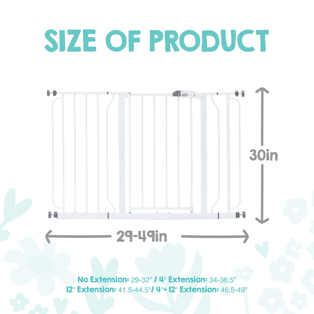 Regalo Safety 29"-49" Extra Wide Baby Gate, Bottom of Stairs & Doorways