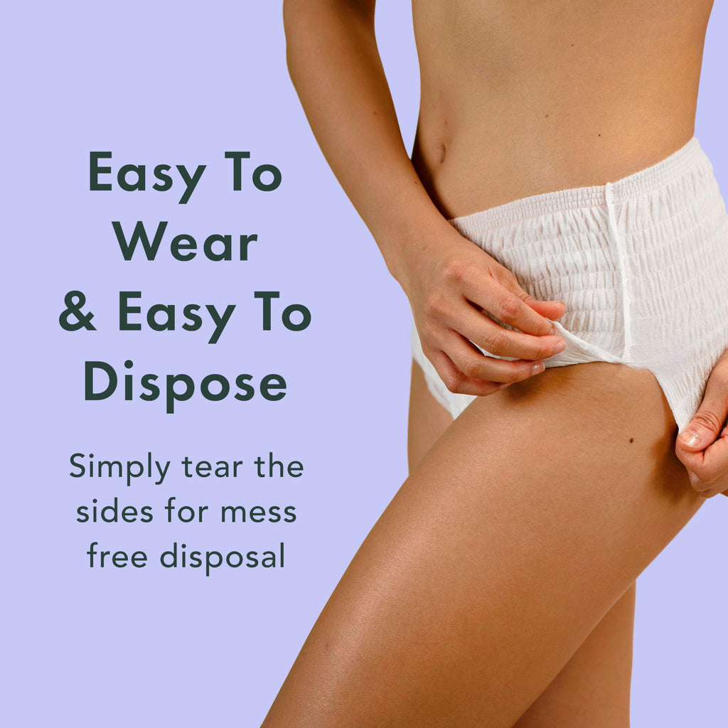 Rael Disposable Underwear for Women, Organic Cotton Cover - Postpartum Essentials, Leak Locker, Unscented, Maximum Coverage (Size L-XL, 12 Count)