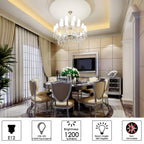 LDSZM E12 LED Bulbs 12W Candelabra led Light Bulb,100 Watt Equivalent 1200lm Warm White 3000K E12 Base LED Chandelier Light Bulbs Non-Dimmable LED Corn Bulbs, Pack of 6