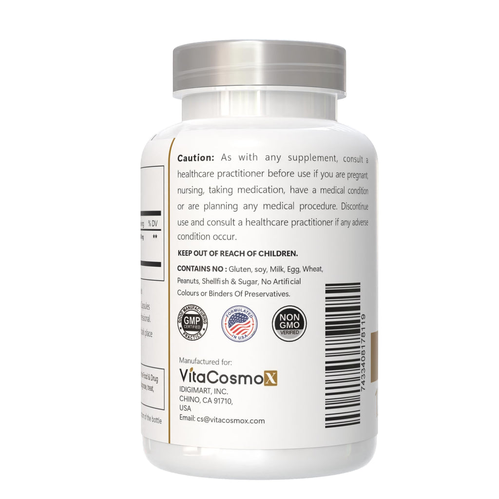 VitaCosmoX Mastic Gum Capsules, 1000 mg, 120 Capsules Vegetarian, Non-GMO and Gluten-Free - 2 Packs