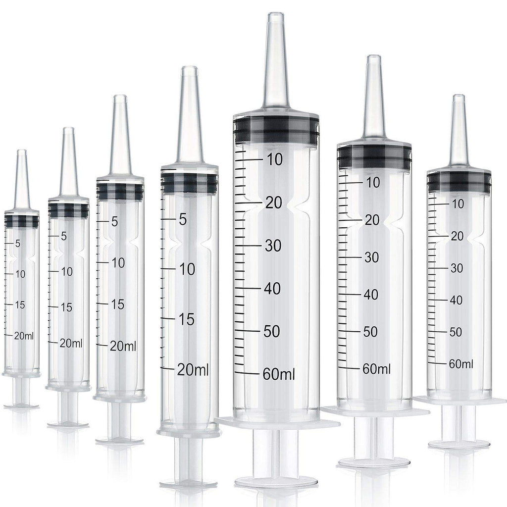 Boao 10 Pack Plastic Syringes Without Needle Epoxy Resin 20 ml,60 ml