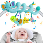 FPVERA Spiral Car Seat Activity Toy, Stroller Arch Baby Crib Hanging Toy with Rattle, Squeaky, Ringing Bell for Bassinet, Stroller, Crib for Infant Newborn Boy Girl Ages 0-12 Months