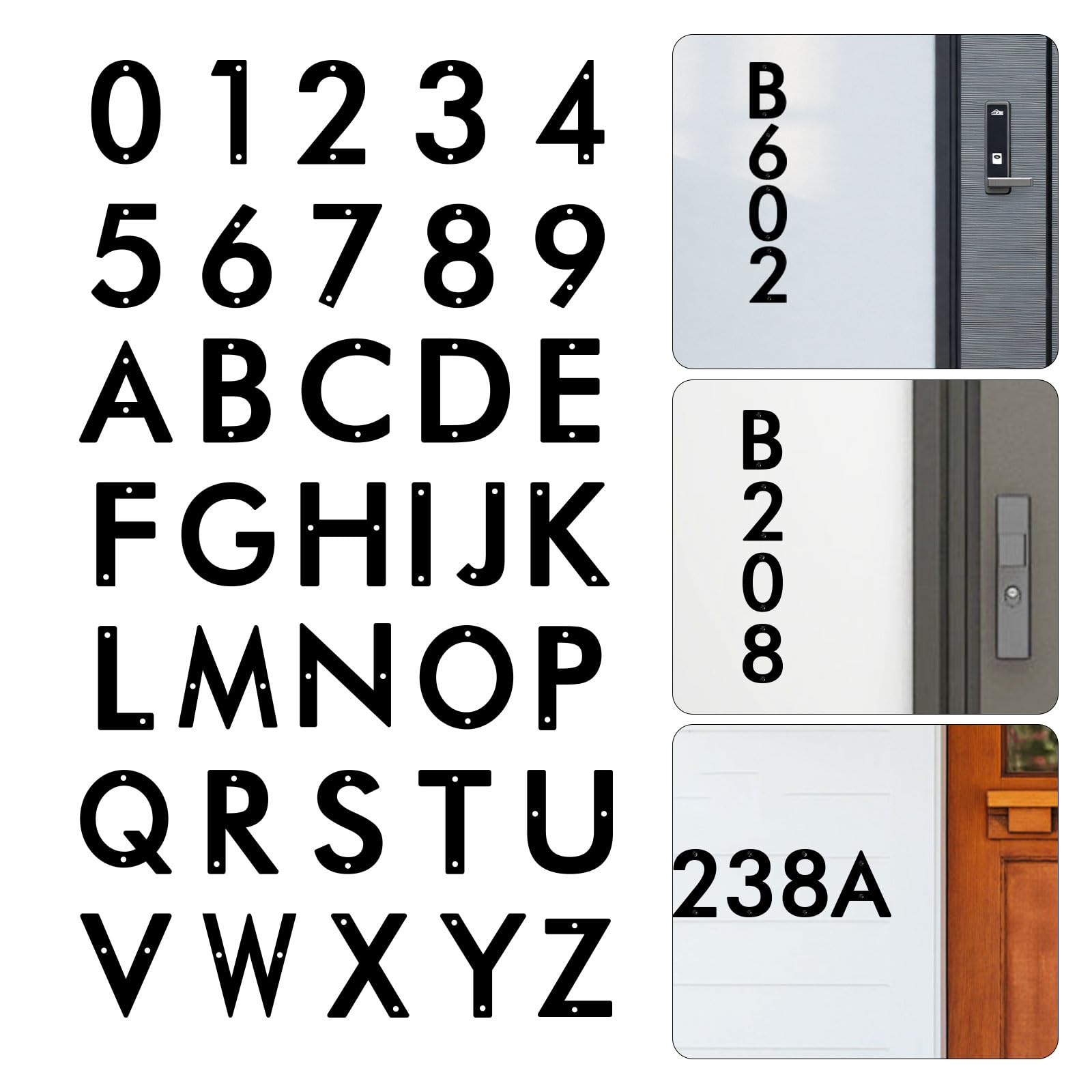 12 Inch 4 PCS Custom Metal House Numbers Letters, Black House Address Numbers for Outside, Modern Metal Address Number Letters for Homes, Apartments, Farms, Office