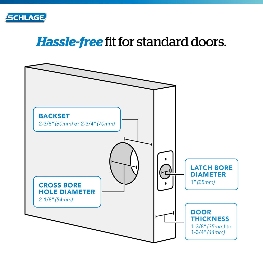 Schlage F51A ACC 619 Accent Door Lever, Keyed Entry Lock, Satin Nickel