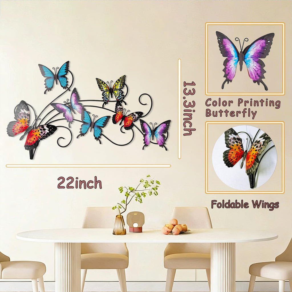POXOHO Metal Butterflies Outdoor Decor, Indoor & Outdoor Decor, 22"×13.3"