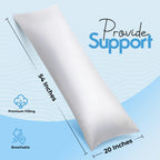 Utopia Bedding Full Body Pillow for Side Sleeper, White Long Pillow for Bed