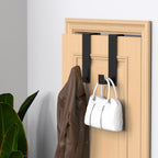 WUIVIUT 2 Pack Heavy Duty Single Over The Door Hooks L-Shaped Bedroom Door, Jacket Hanger Hook, 1.77 inch Wide Over The Door Hook, Strong Holder for Coats(L Shape 2 Pack, Fits 1-3/4'' Thick)
