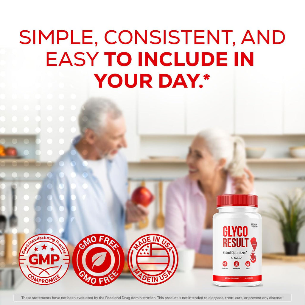 Glyco Result Capsules - Official GlycoResult Pills Advanced Support for Maximum Strength, All Natural Ingredients Premium Vitamins for Overal Health & Wellness, 60 Capsules for 1 Month