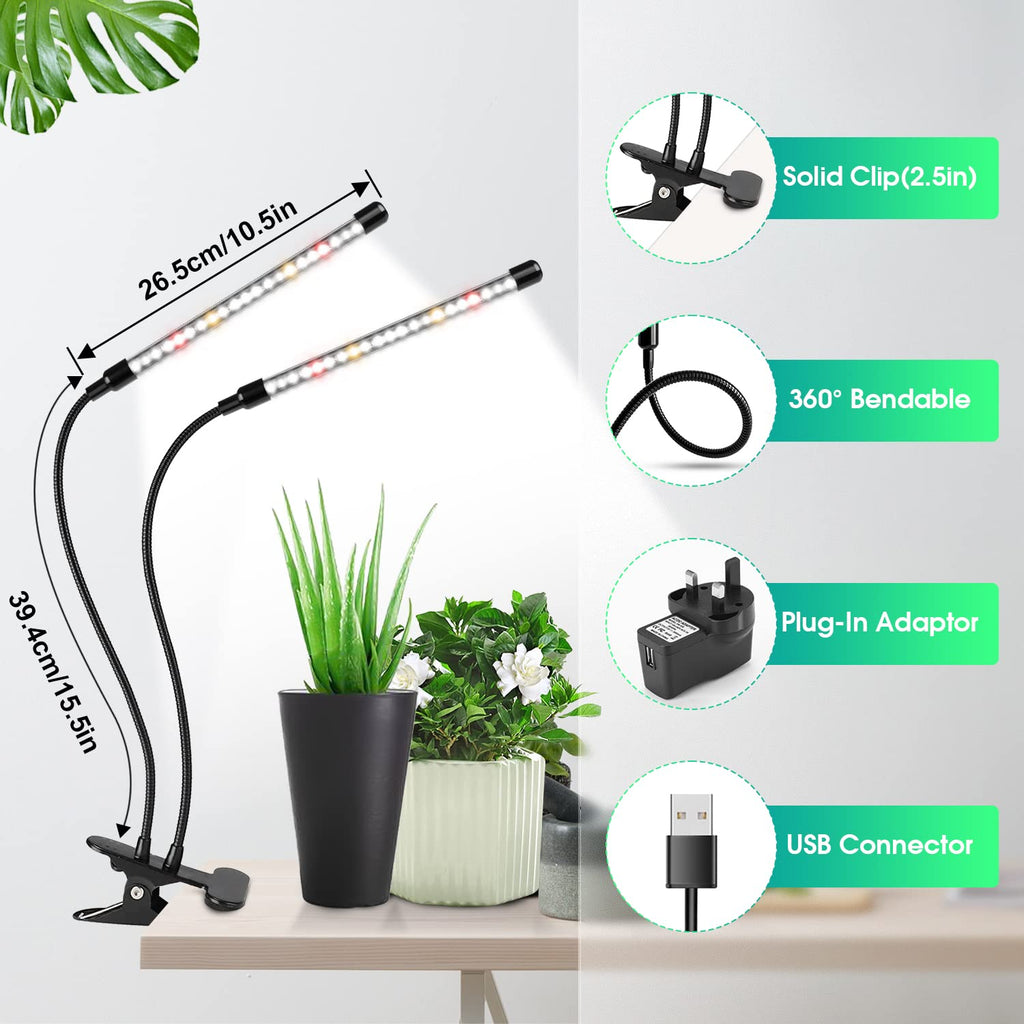 wolezek Clip on Grow Lights for Indoor Plants, Full Spectrum 6000K