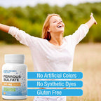 Puregen Labs Ferrous Sulfate 325 mg (65 mg Elemental Iron) High Potency Iron Supplement | No Artificial Color Additives - Total 400 Tablets