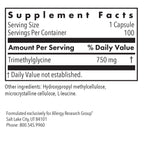 Allergy Research Group ARG TMG Trimethylglycine - Supports Cardiovascular & Liver Health - Delivers 750 mg Trimethylglycine per Serving - Vegetarian & Hypoallergenic - 100 Servings - 100 Capsules