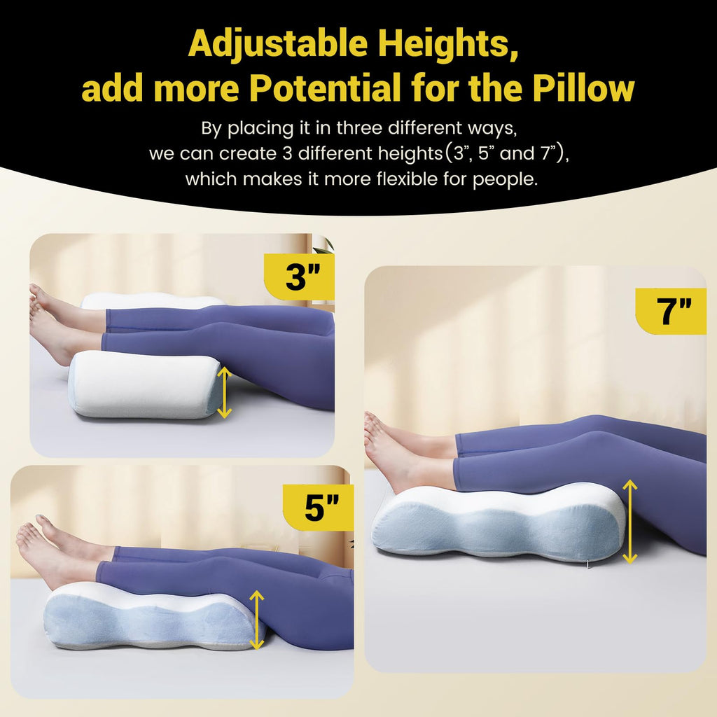 anzhixiu Leg Pillow Elevation Blood Circulation 7” Give Legs Required Height to Ease Lower Back Pain, Wedge Pillow Set for After Surgery Helps Leg Sore &Circulation, Foot&Hip Pain