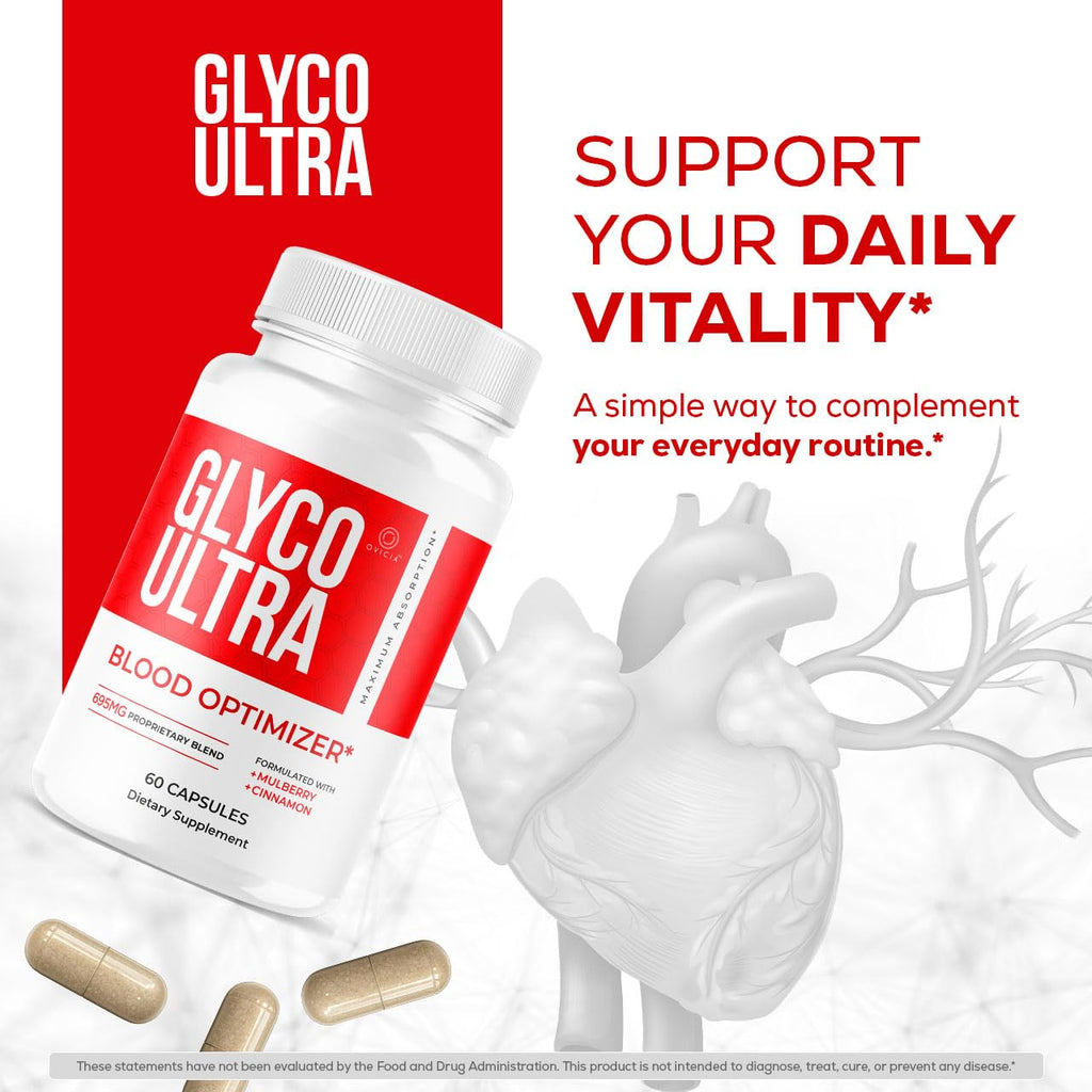 Glyco Ultra - Glyco Ultra Optimizer Capsules, GlycoUltra Support Advanced Formula Premium Pills Maximum Strength All Natural Vitamins for Overall Health & Wellness, 60 Capsules for 1 Month