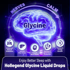 HOLLEGEND Liposomal Glycine Supplements for Sleep, 1.5/3g Glycine Liquid Drops with Magnesium, L-Theanine & L-Serine | Plus NAC & L-Alanine for Liver & Cellular Health, Vegan, Blueberry, 2 Fl Oz