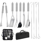 11Pcs Stainless Steel BBQ Grilling Accessories Set, Dad Gifts for Men Christmas Grilling Gifts,Portable Practical Grill Tools Utensils Kit with Storage Bag for Outdoor Grill Camping Backyard