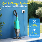 Handheld Pool Vacuum for Above Ground Pools,Cordless Pool Vacuum with Powerful Suction up to 18 gallons/min,Ideal for Leaves and Debris,Pool Vacuum Head for Pools Above Ground and Hot Tubs (Green)