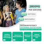 inGreens 2800 MG Liposomal Glutathione Supplement, Detoxifying & Immune, Aging Defense, Energy, Glutathione Unique Formulation Reduced