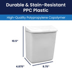 Hospeco Feminine Hygiene Receptacle White ABS Plastic 250-201W