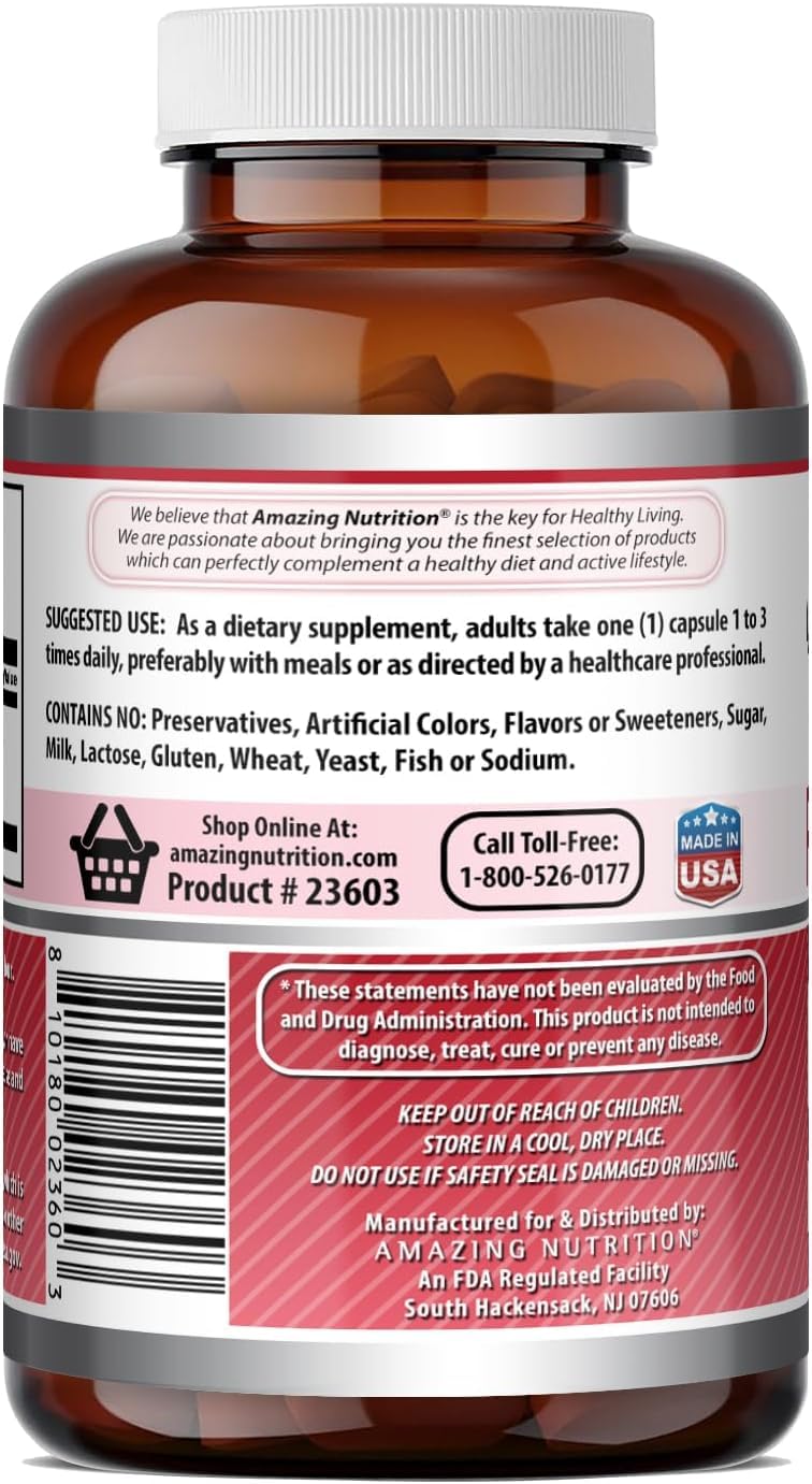 Amazing Formulas Red Clover 430 mg Capsules Supplement | Red Clover Blossoms Herb Extract | Non-GMO | Gluten Free | Made in USA (180 | 3 Pack)