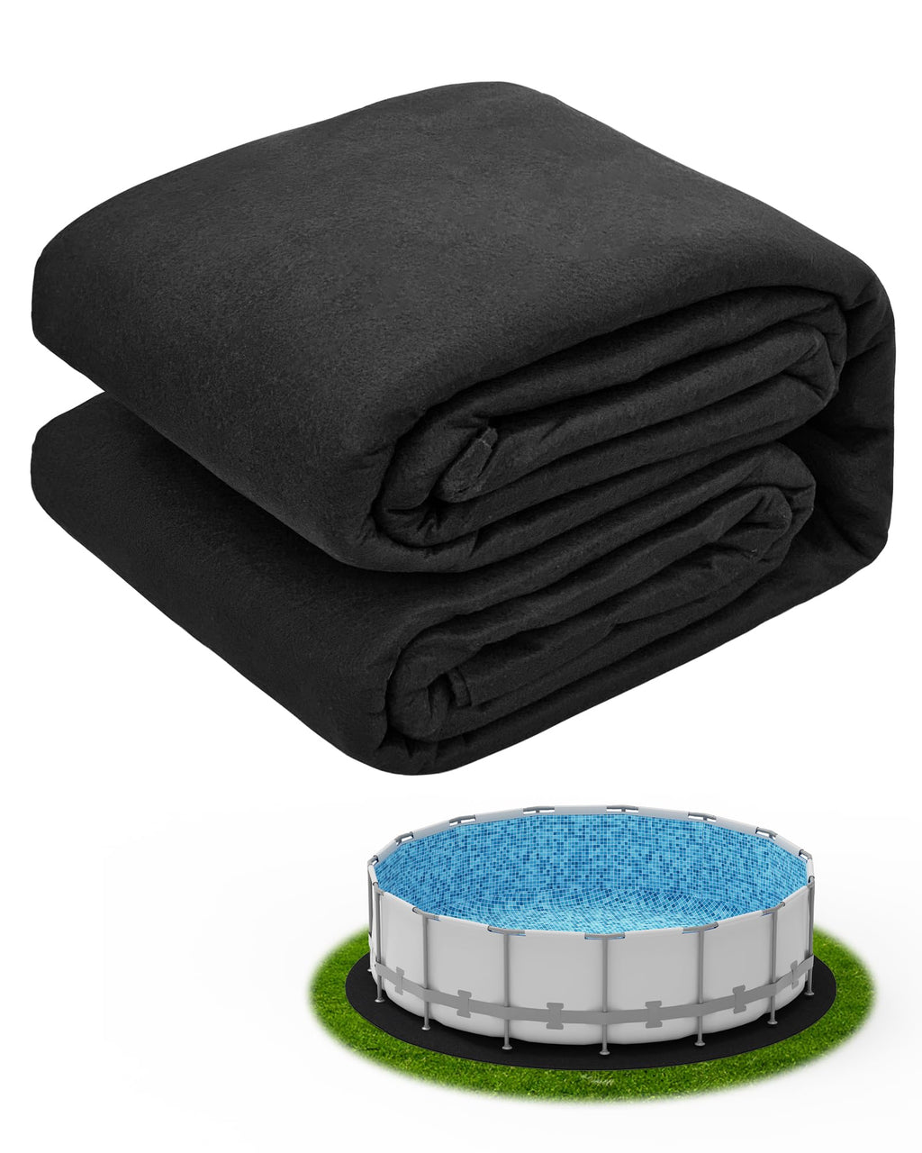 Mosenpol 18 FT Round Pool Liner Pad for Above Ground Pool, Durable Pre-Cut Under Pool Padding, Puncture Protection and Extend Liner Life