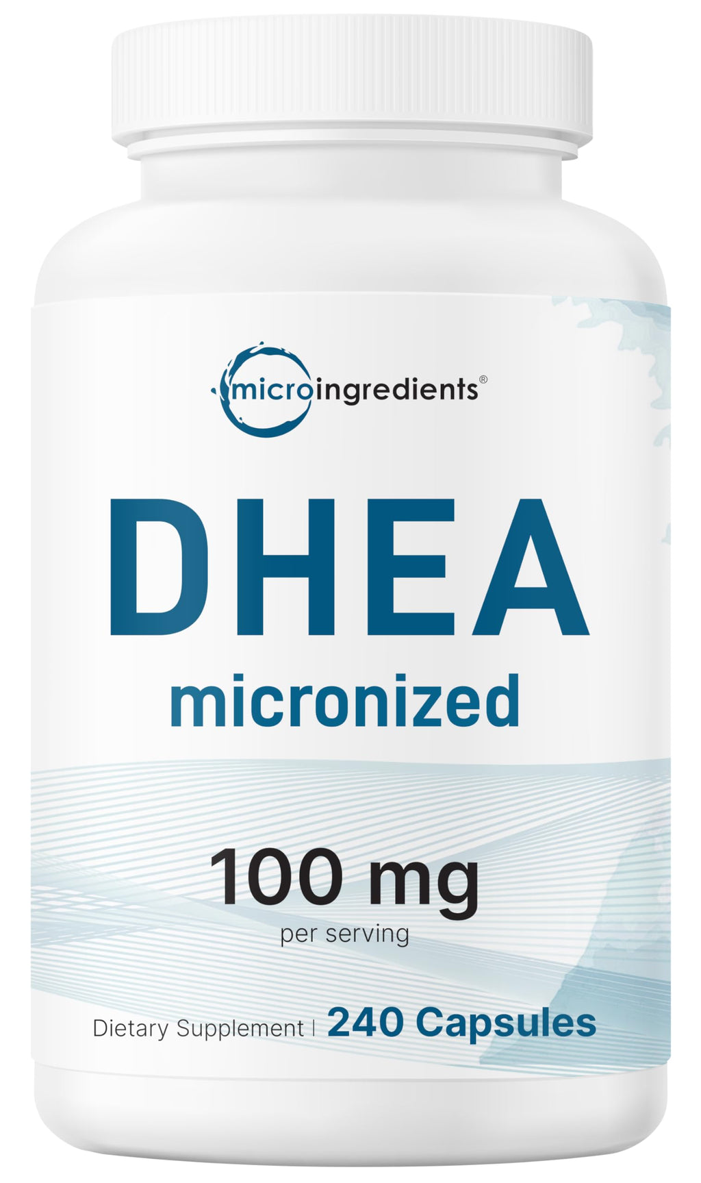 Micro Ingredients DHEA 100 mg Per Serving, 240 Capsules | Micronized DHEA Supplement for Women & Men | Non-GMO, Gluten Free, Soy Free