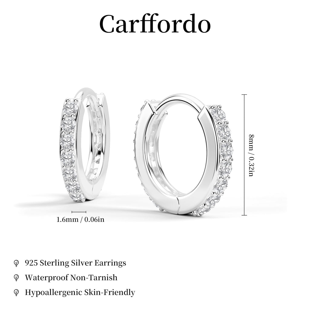 Carffordo 925 Sterling Silver Hoop Earrings for Women Small Huggie Earrings