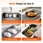 Snuggery Silicone Sink Protector for Kitchen Sink 28" x 15" – Flexible Sink Mat, Heat Resistant Grid, Non-Slip Rack, Easy to Clean Dishwasher Safe – Fits Farmhouse, Single & Double Bowl Sinks