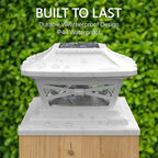 Davinci Lighting Renaissance Solar Outdoor Post Cap Lights - Includes Bases for 4x4 5x5 6x6 Posts - Bright LED Light - Pearl White (12 Pack)