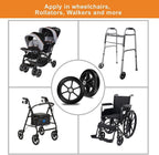 4 Pack 6 Inch Solid Replacement Wheels - Environmentally Friendly Rubber Material, Wear-Resistant PU Tires, Anti-Slip, and Durable ABS Wheel Hub - Easy to Install, (4Pcs 6Inch Wheels)