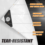 CAMPMAC White Heavy Dut Waterproof Tarp 6' x 20', 10 Mil Thick, High Durability, Rip and Tear Resistant with Metal Grommets Every 20 Inches