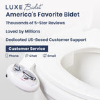 LUXE Bidet NEO 320 - Warm Water, Dual Nozzle, Self-Cleaning, Non-Electric Bidet Attachment for Toilet Seat, Adjustable Water Pressure, Rear & Feminine Wash (White)