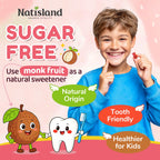 NATISLAND Focus Gummies for Kids, Brain Supplements with Phosphatidylserine, Omega-3 & Saffron, for Kids Memory, Focus & Attention Support, Sugar Free, Vegan, Strawberry Flavor, 60 Chewable