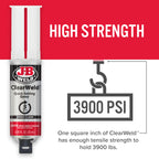 J-B Weld 50112 ClearWeld 5 Minute Set Epoxy Syringe - Clear - 25 ml, 25ml
