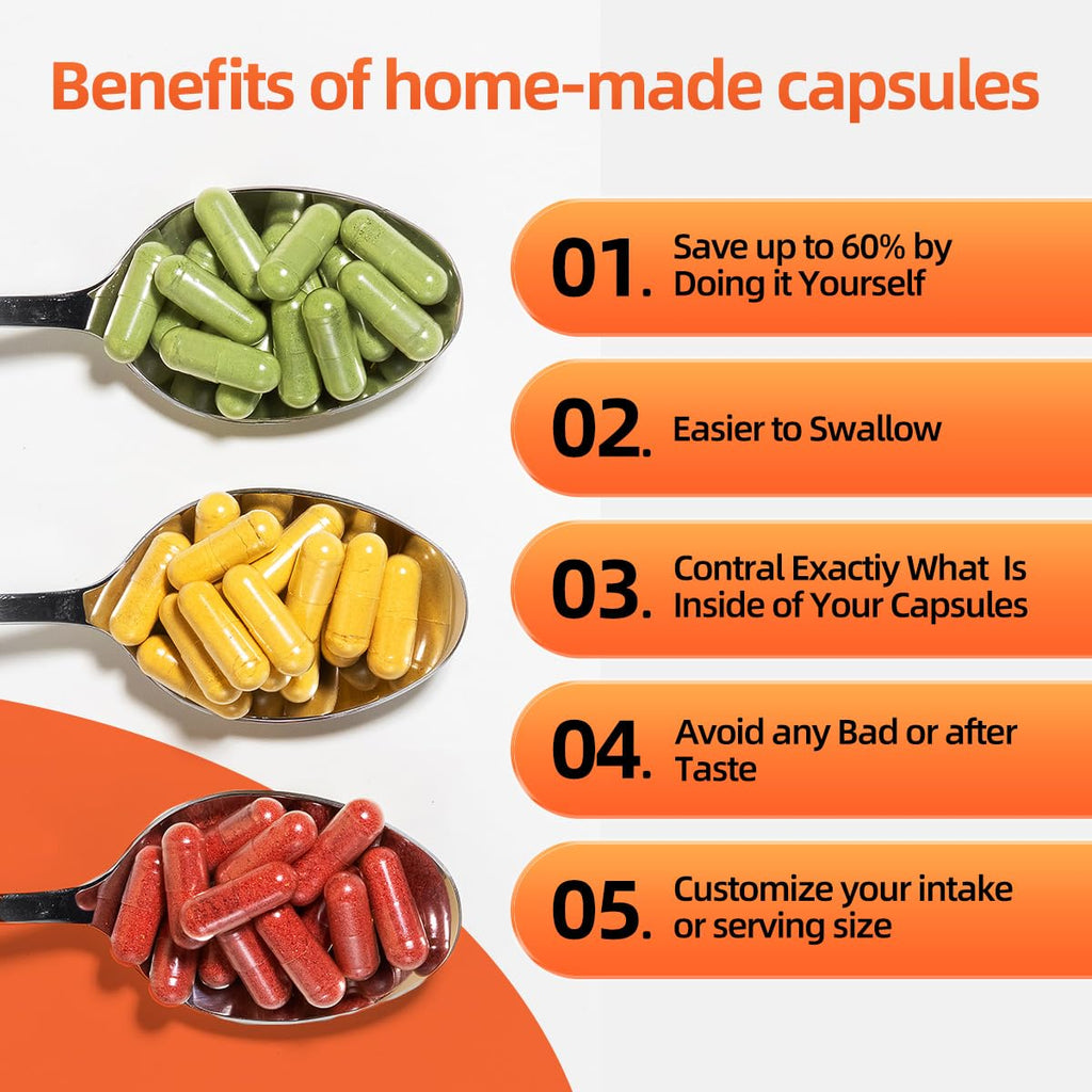 Empty Capsules 00 Separated, Vegan Capsules Empty 00 with Spoons and Medicine Bottle, Veggie Capsule Pill for Filling Supplements, 1000 Count