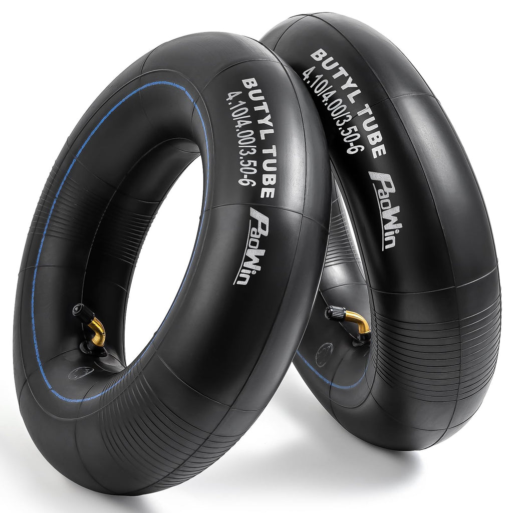 4.10/4.00/3.50-6 (13 x 4.00-6) Replacement Inner Tube with TR87 Bent Valve Stem Compatible with Wheelbarrows, Mowers, Hand Trucks and More 3.50-6 4.00-6 4.10-6 13x4.00-6 Tire Tubes-2 Pcs