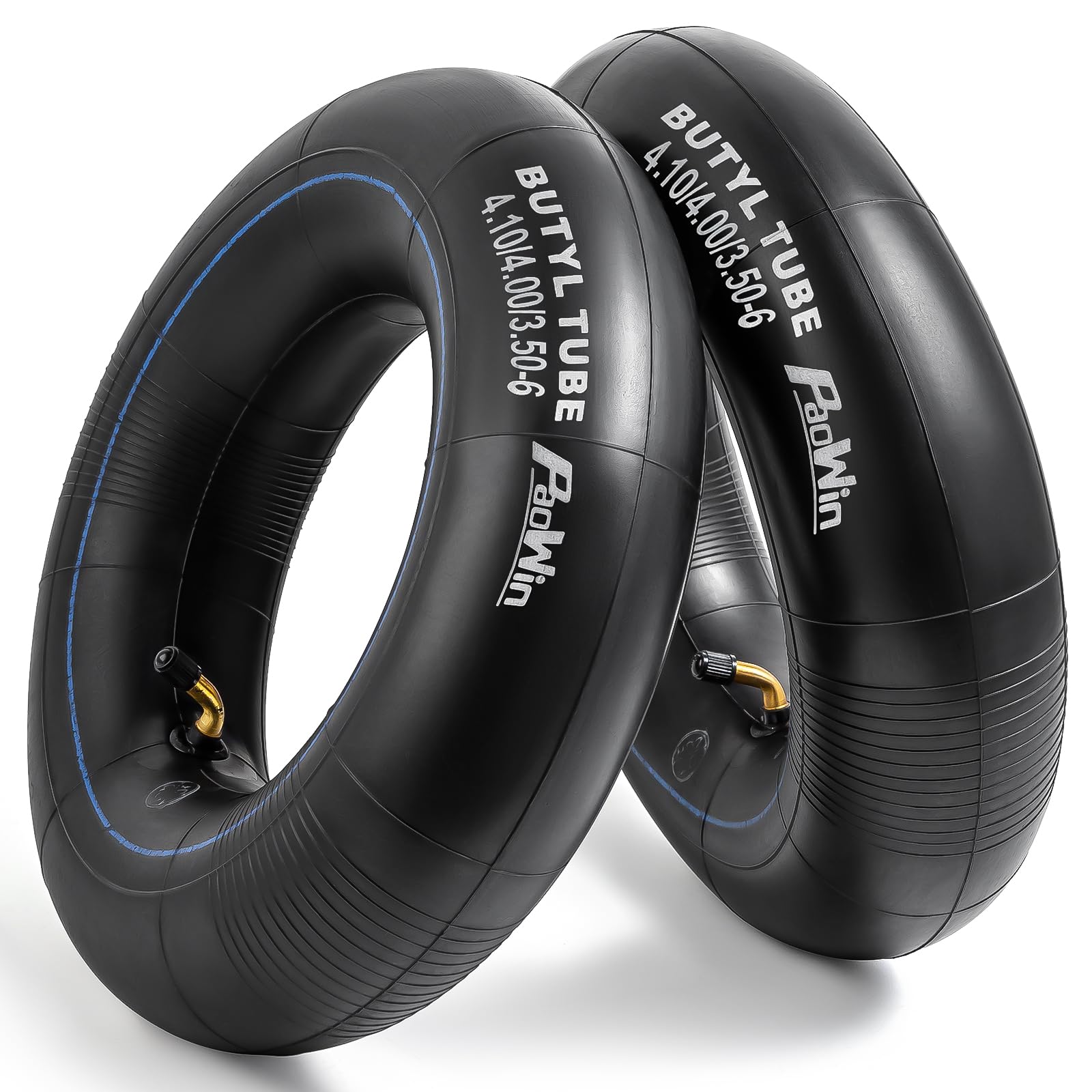 4.10/4.00/3.50-6 (13 x 4.00-6) Replacement Inner Tube with TR87 Bent Valve Stem Compatible with Wheelbarrows, Mowers, Hand Trucks and More 3.50-6 4.00-6 4.10-6 13x4.00-6 Tire Tubes-2 Pcs