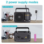 Portable AM/FM Transistor Radio with Loud Speaker, Battery or USB Powered