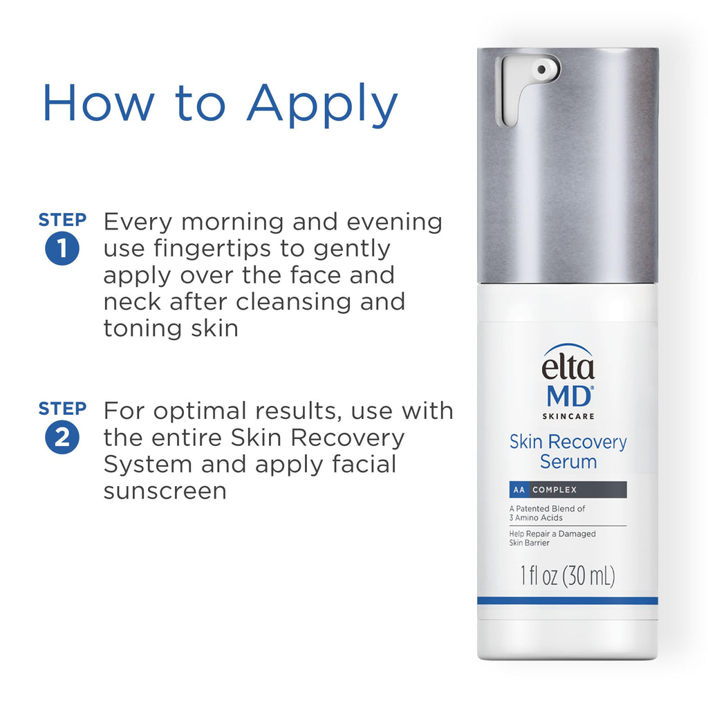 EltaMD Skin Recovery Face Serum Repairs Damaged Skin, Amino Acid and Antioxidative Formula, Hyaluronic Acid Face Serum with Vitamin B5, 1 Fl Oz, Untinted