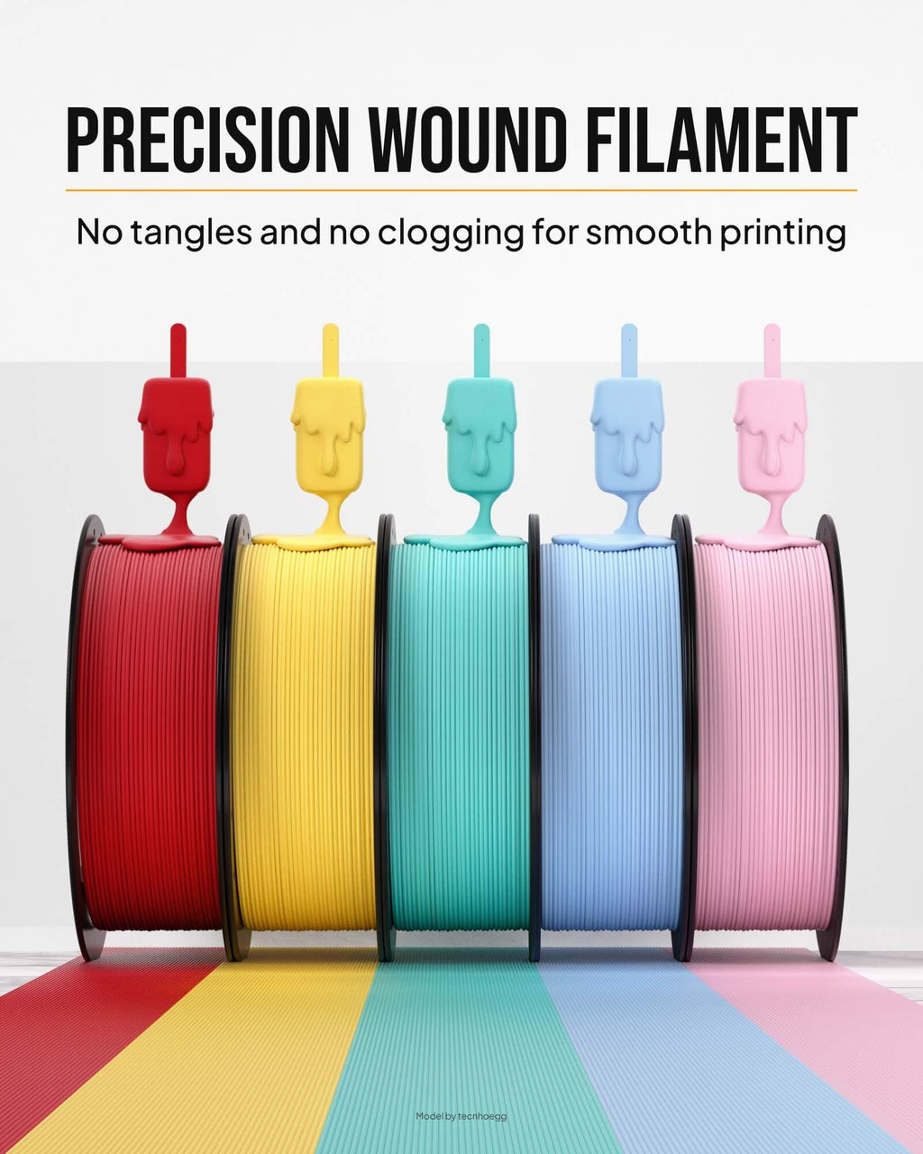 ELEGOO Matte PLA Filament 1.75mm Black 4KG, 3D Printer Filament High Precision, 4pcs 1kg Spool (2.2lbs) Fits for Most FDM 3D Printers