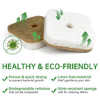 16 Pack Biodegradable Natural Kitchen Sponges, Compostable Cellulose & Coconut Square Scrubber, Dual Sided Dish Sponge for Washing Dishes, Eco Friendly