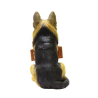 Nature's Mark German Sheperd Dog Puppy Statue with Reversible Welcome Sign and Go Away Sign Resin Garden Decor 12" H