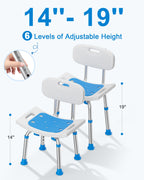 HOMLAND Shower Chair for Inside Shower with Removable Back, 400 lbs Heavy Duty Bath Seat for Bathtub, Safety Bath Stool for Seniors and Disabled