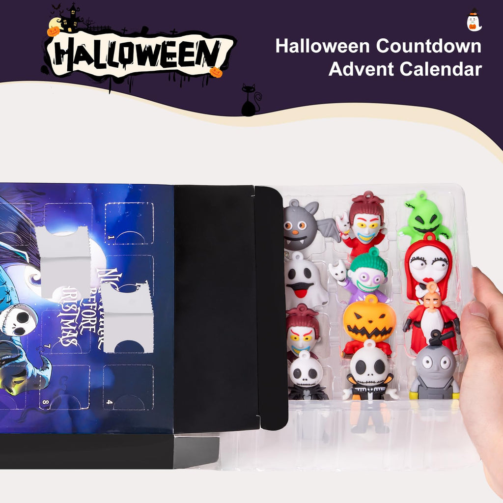 Nightmare Advent Calendar 2026, Halloween Countdown Calendar, 24Pcs Boo Basket Stuffers for Kids Adults, Trick or Treat Holiday Count Down Box