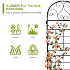 hogardeck 1PC 45x14 Inch Heavy Duty Metal Trellis - Black Rustproof Coated Outdoor Garden Support for Climbing Plants, Roses, Vegetables