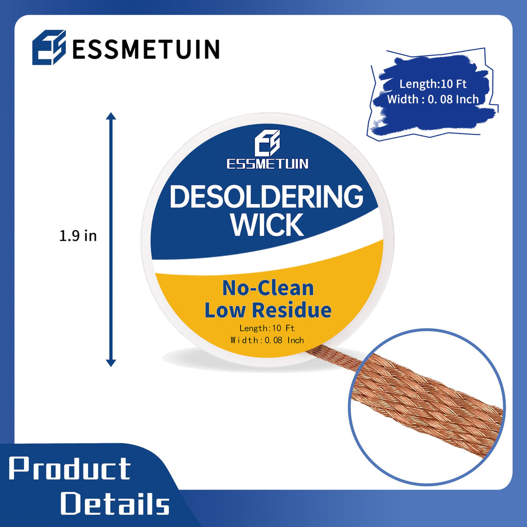 Desoldering Wick and Soldering Flux Paste for Electronics Repair, No Clean Flux(10CC), Solder Removal Kit