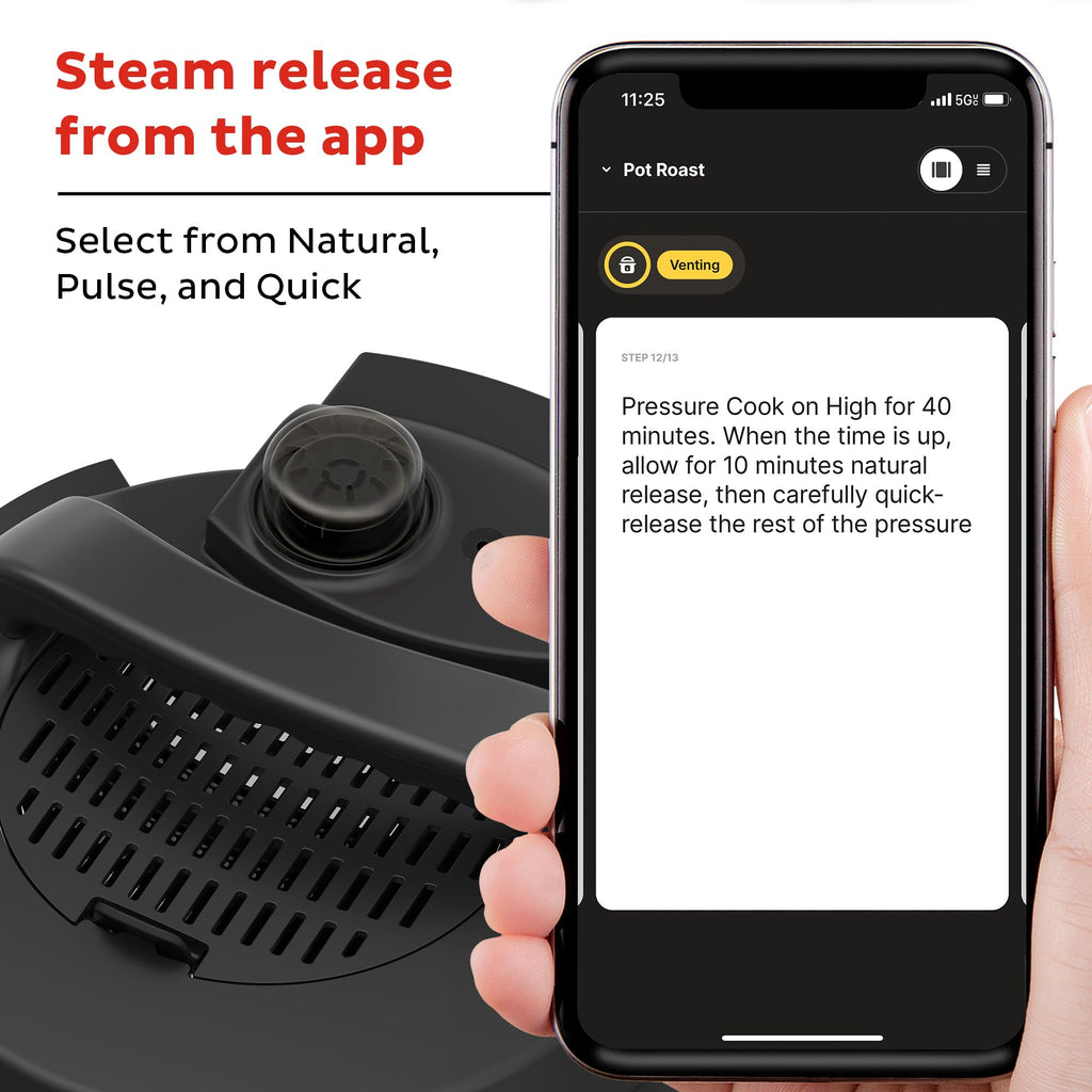 Instant Pot Pro Plus 10-in-1 Multi-Cooker, Electric Pressure Cooker, Slow Cook, Rice/Grain Cooker, Steamer, Sauté, Sous Vide, Yogurt Maker, Sterilizer, & Warmer, App With 800 Recipes, Black, 6 Quart