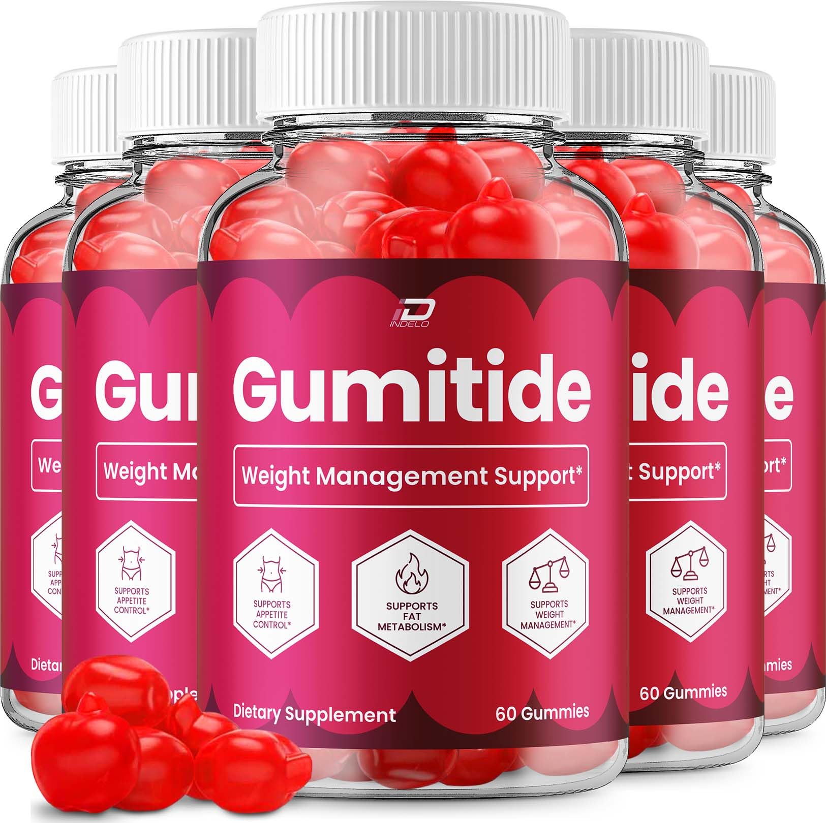 Gumitide ACV Gummies Supplement, Gumitide Gummy Advanced Formula Natural Ingredients, Reviews - 5 Pack - 300 Gummies