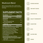 Sunny Within Functional Mushroom - 800mg of Five Mushrooms - Organic Lion’s Mane, Reishi, Cordyceps, Turkey Tail, Chaga - Brain, Stress & Energy Support * - with Choline - 30 Pouches