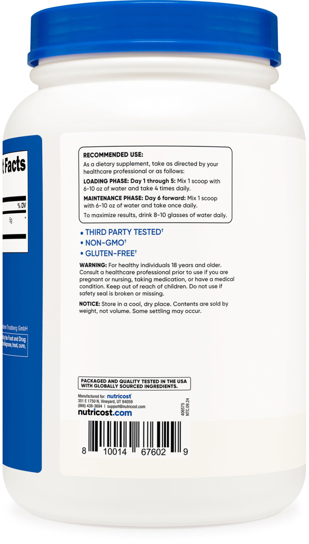 Nutricost Creapure® Creatine Monohydrate Powder 1KG